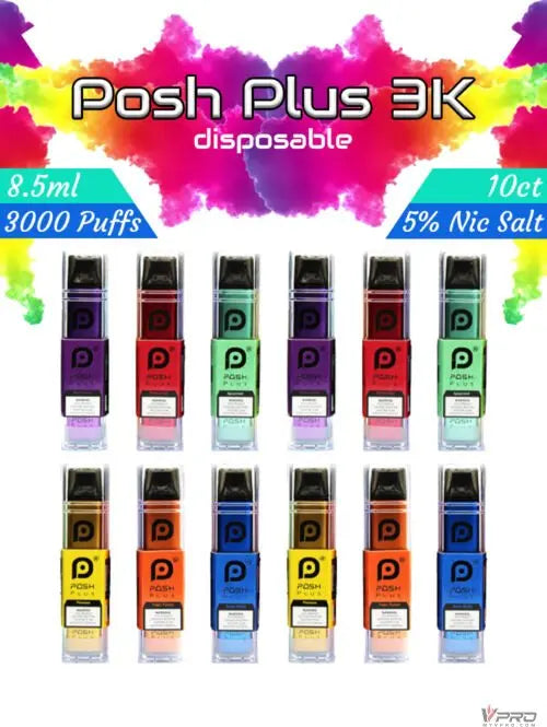 Posh Plus 8.5ML 3000 Puffs Prefilled Nicotine Salt Disposable Device With Mesh Coil Posh