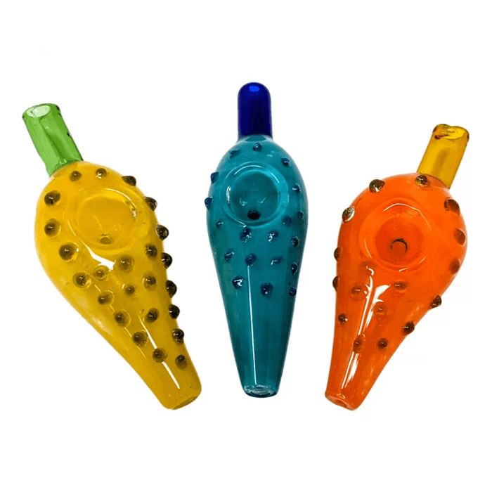 3.5" Carrot Shape Frit Art Hand Pipe  - 1PC