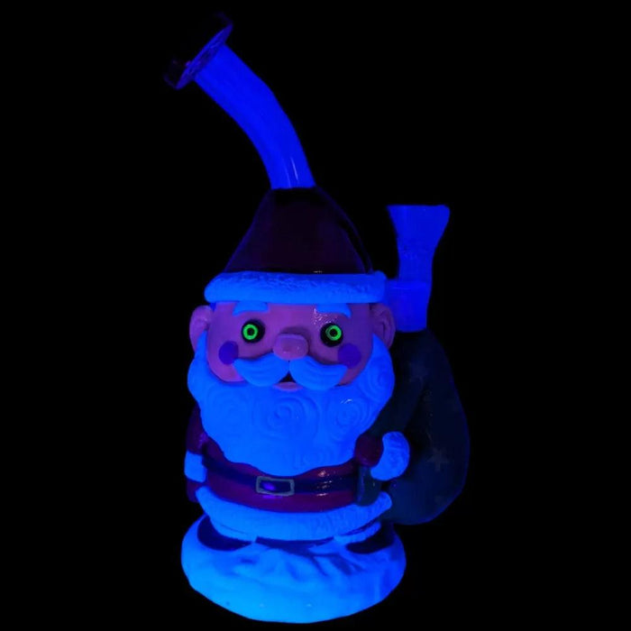 10" Ho Ho Ho, Merry Christmas! Jingle & Inhale Glow In The Dark Xmas Water Pipe