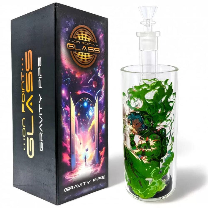 On Point Glass - 8" Burning Canopy Gravity Water Pipe | Green Flames Design