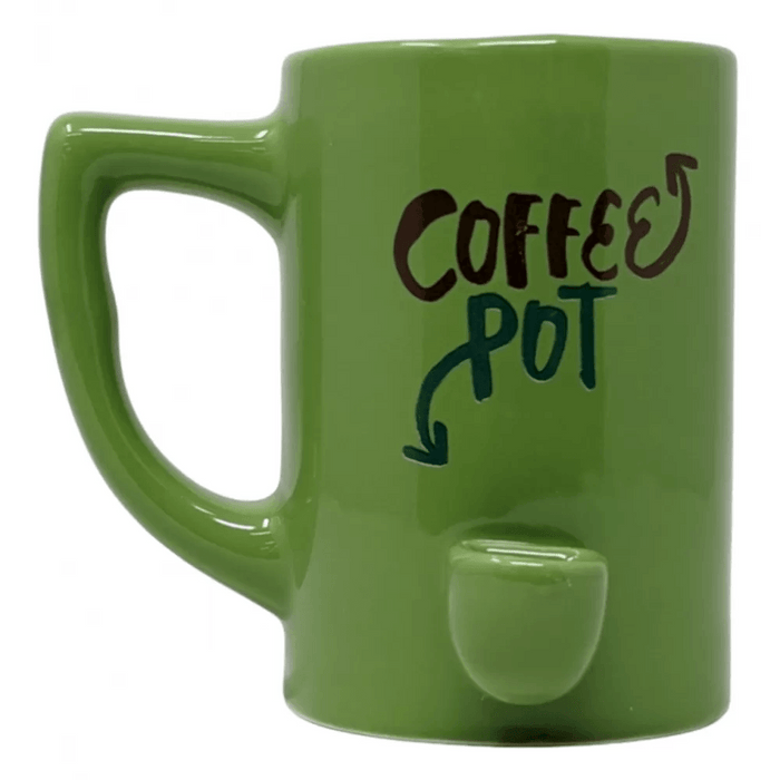 High Point Ceramic Green Coffee Pot Mug Hand Pipe