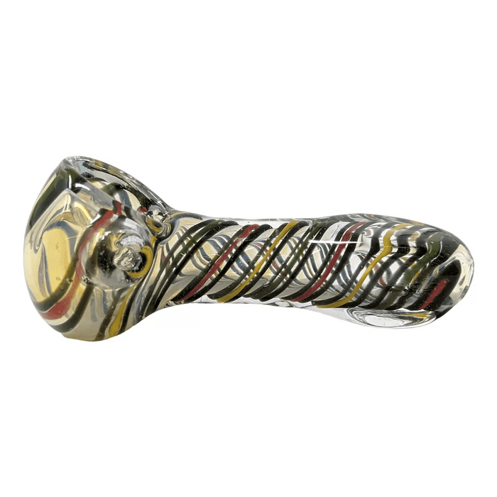 3" Rasta & Fumed Art Hand Pipe