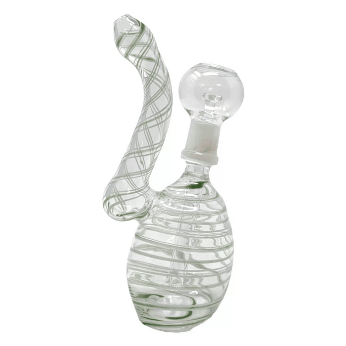 5.5" Grenade Spiral Ribbon Bubbler Hand Pipe with Oil Dome