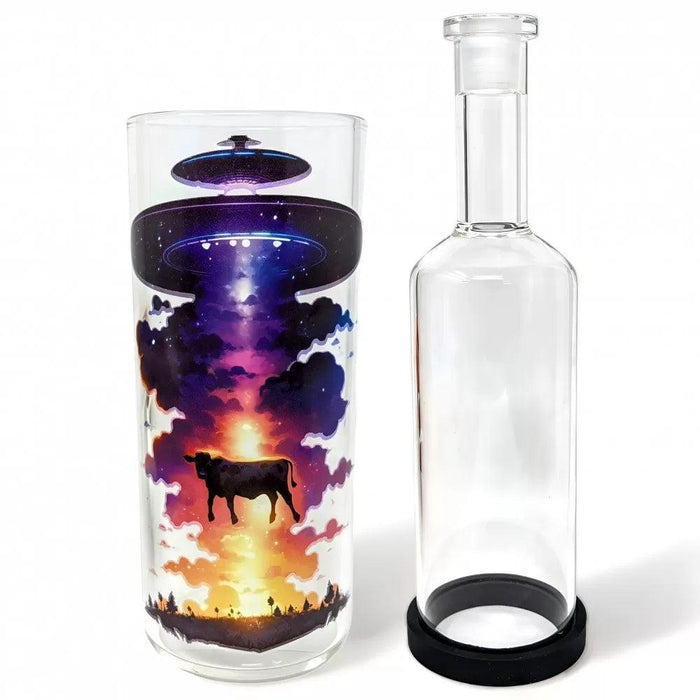 On Point Glass - 8" Boogie W/ Bovines Gravity Water Pipe | Cow Abduction Theme