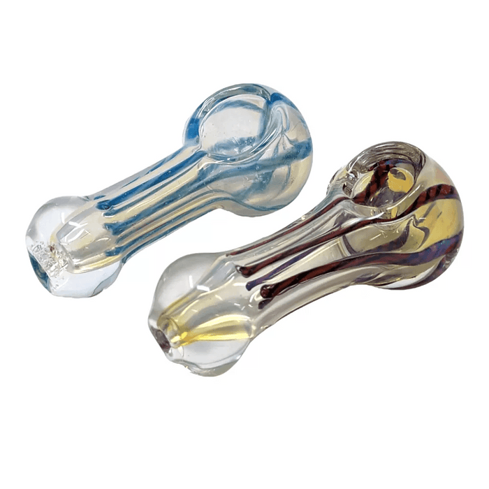 2.5" Silver Fumed Twisted Rod Hand Pipe