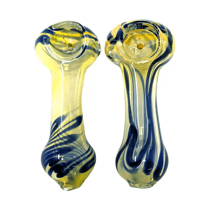 3.5" Silver Fumed Dual Spiral Spoon Hand Pipe