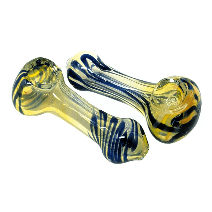 3.5" Silver Fumed Dual Spiral Spoon Hand Pipe