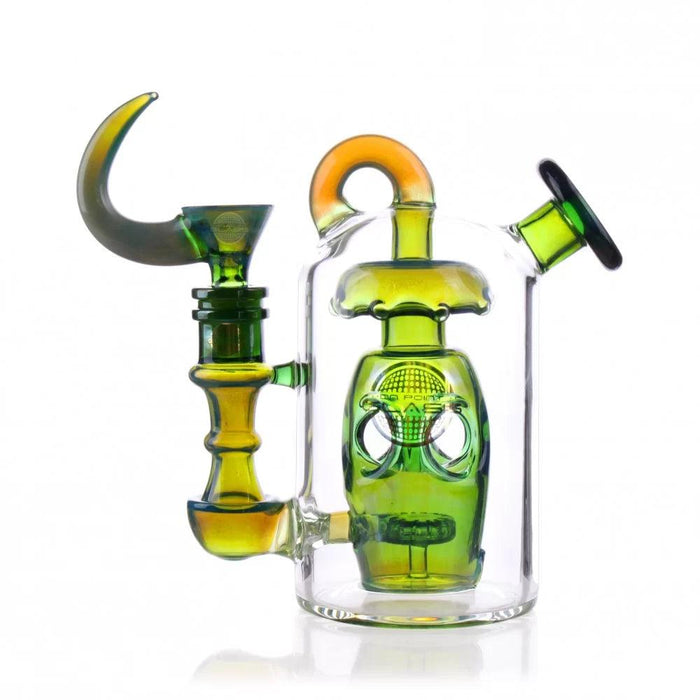 On Point Glass - 6" Crescent Moon Matrix Perc Water Pipe