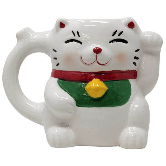 High Point Ceramic Lucky Cat Mug Hand Pipe