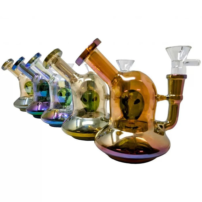 Electroplated Galactic-Cruiser Alien Perc Water Pipe