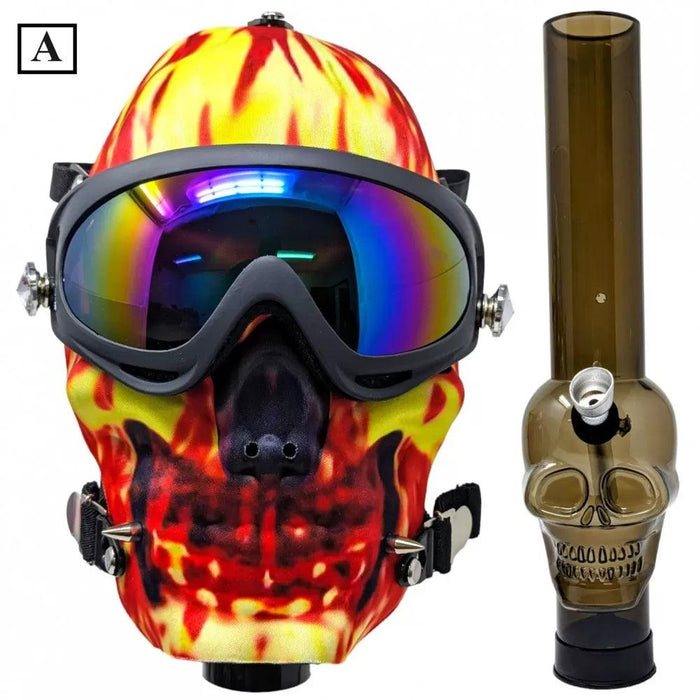 Skeletal Specter Gas Mask - Halloween Themed Design