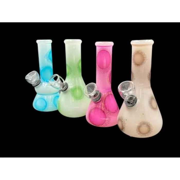 5" Assorted Mini Sparkle Dot Beaker Glass Water Pipe