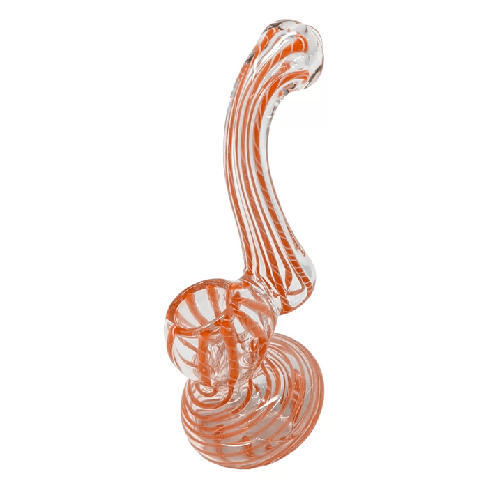 5" Mini Twisted Ribbon Clear Body Bubbler Hand Pipe