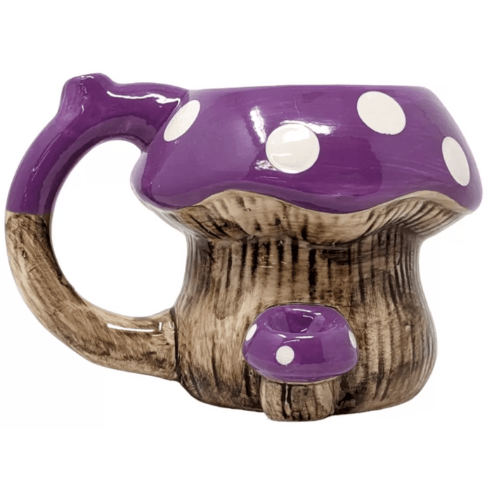 High Point Ceramic Purple & Red Mushroom Mug Hand Pipe