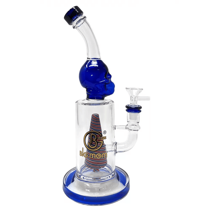 Big Mom - 12" Pyramid Perc Skull Art Water Pipe