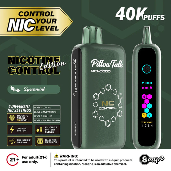 Pillow Talk Nic Control NC40000 Puffs Disposable