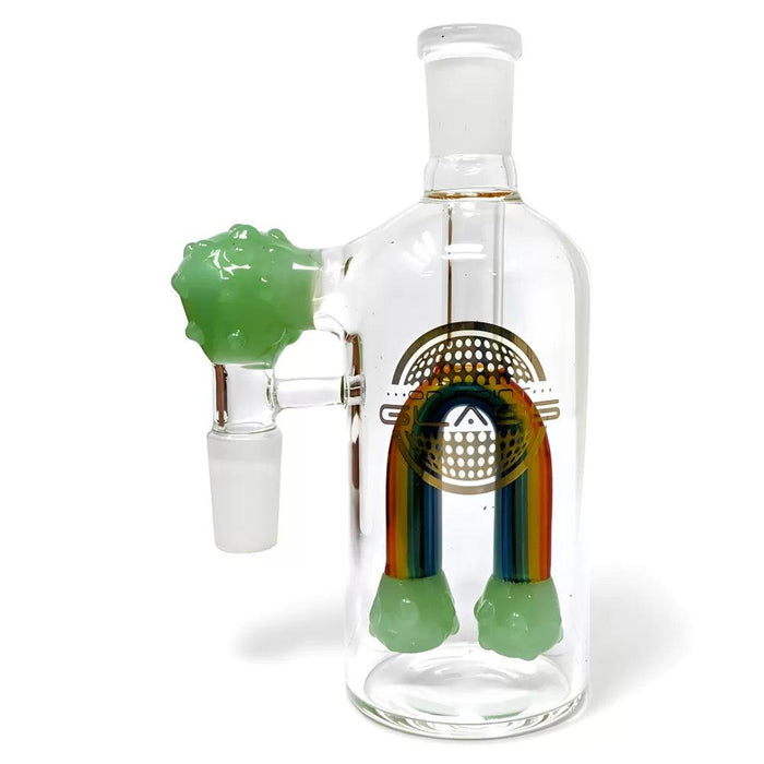 On Point Glass - 14mm Rainbow Candy Magic Ash Catcher On 90 Angle