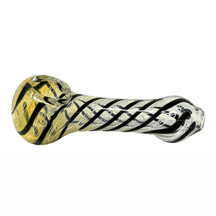 3" Silver Fumed Swirl Rod Art Hand Pipe