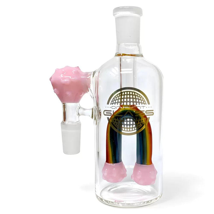 On Point Glass - 14mm Rainbow Candy Magic Ash Catcher On 90 Angle