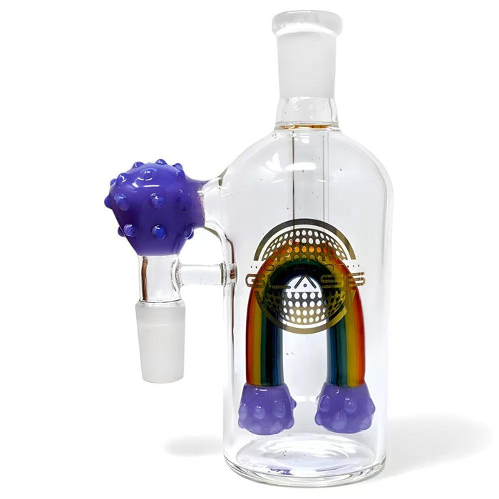 On Point Glass - 14mm Rainbow Candy Magic Ash Catcher On 90 Angle