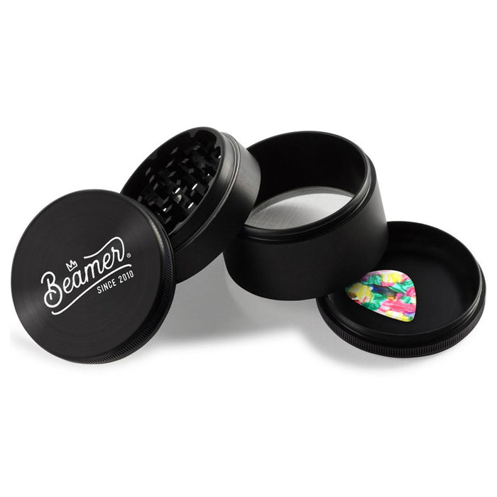 Beamer 63mm 4-Part Aluminum Grinder w/ Extended Chamber & Scraper