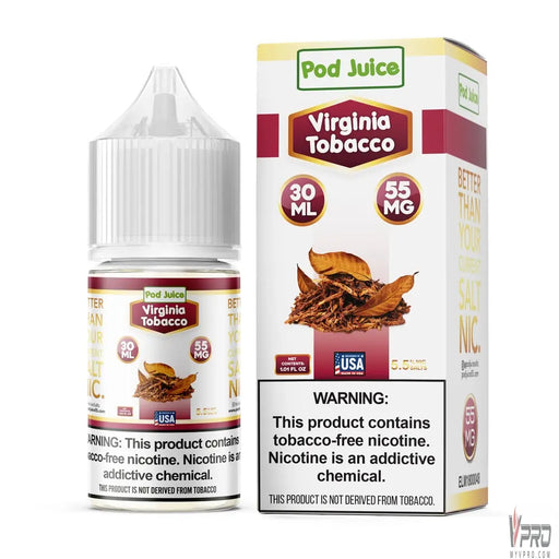 Virginia Tobacco - POD Juice Synthetic Nic Salt 10mg/30mL Pod Juice