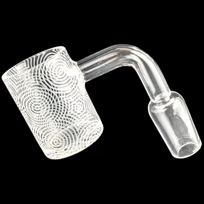 14mm Quartz Banger - Sand Blasted Art, 22mm Bucket