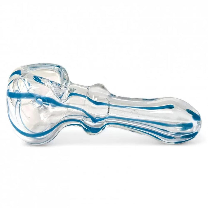 2.5" Transcendent Lines Artistry In Clear Glass Hand Pipes