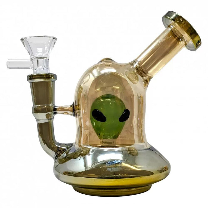 Electroplated Galactic-Cruiser Alien Perc Water Pipe