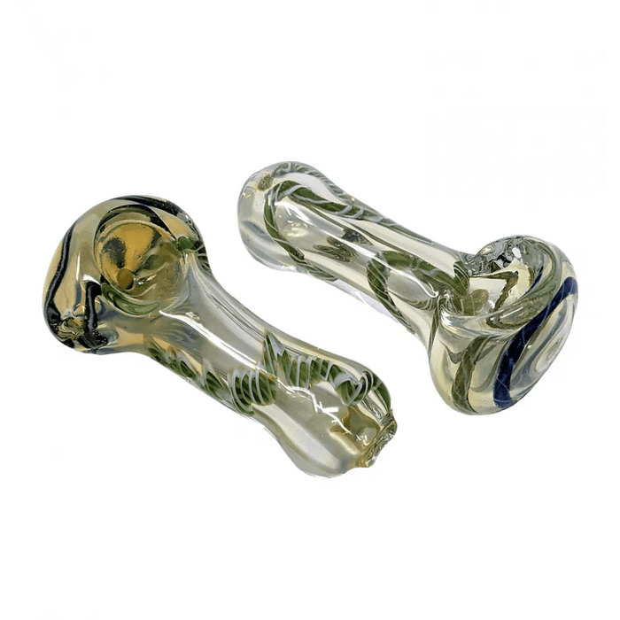 2.5" Silver Fumed Twisted Art Hand Pipe - Pack of 2