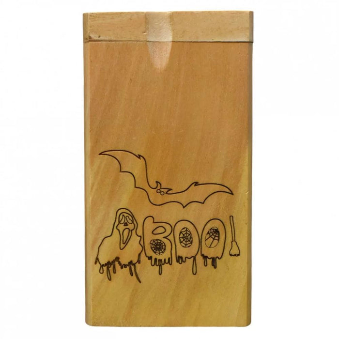 4'' Halloween Designs Engraved Light Wood Dugout