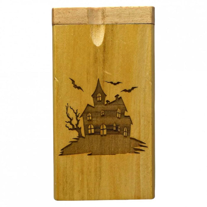 4'' Halloween Designs Engraved Light Wood Dugout