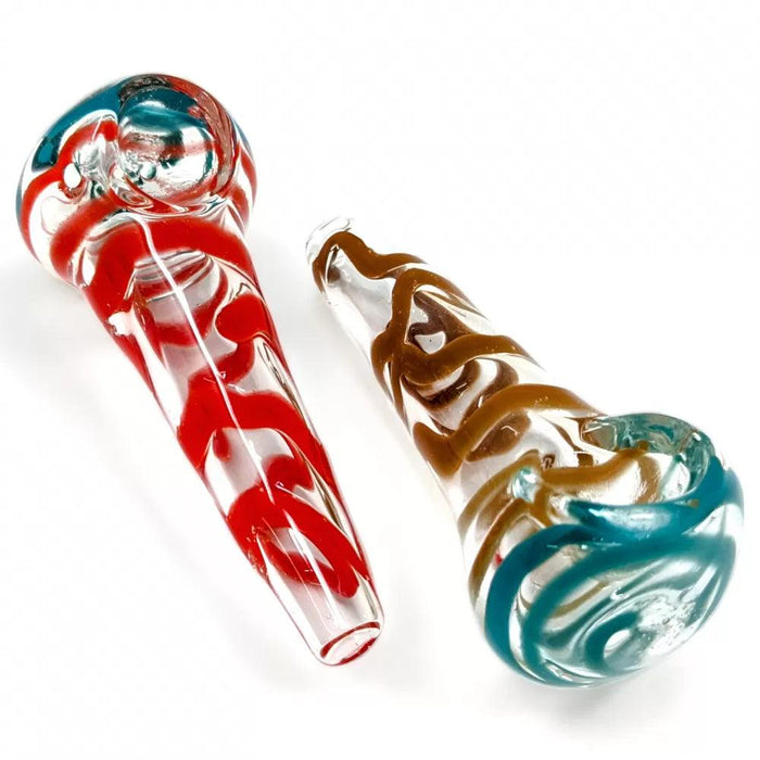 3" Spiral Art Conical Hand Pipe - 1PC　