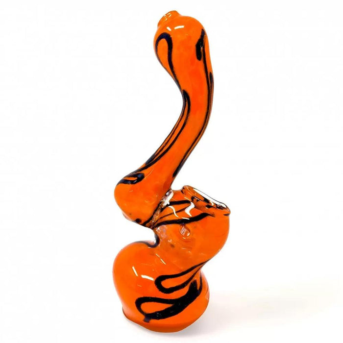 6" Frit Art Twisted Trail Bubbler Hand Pipe