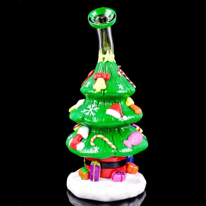 9.5" Glow-in-the-Dark Christmas Tree Water Pipe – Festive Holiday Design