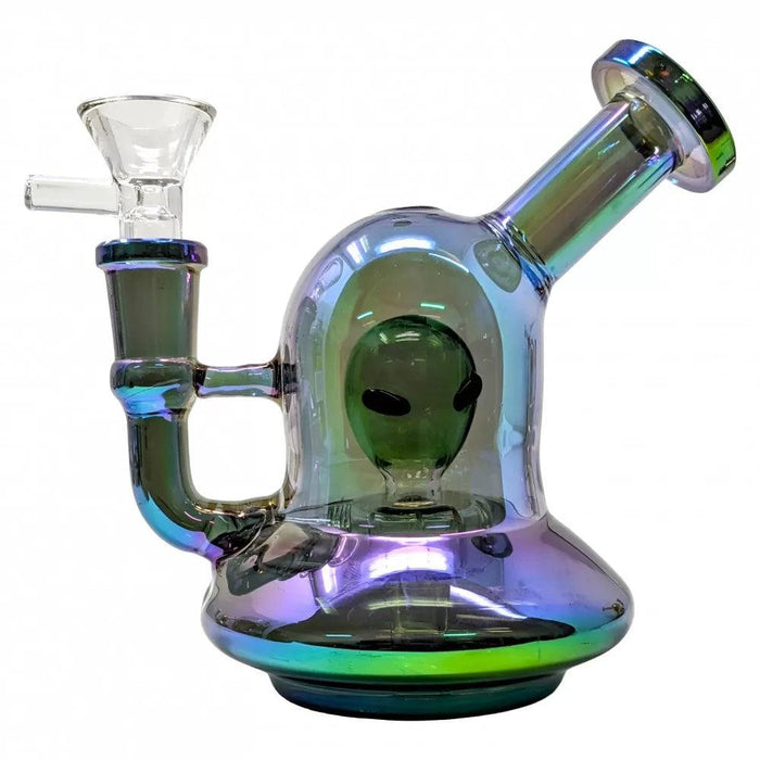 Electroplated Galactic-Cruiser Alien Perc Water Pipe