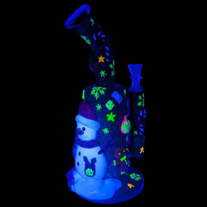 10" Glow-in-the-Dark Christmas Water Pipe – Festive Holiday Design