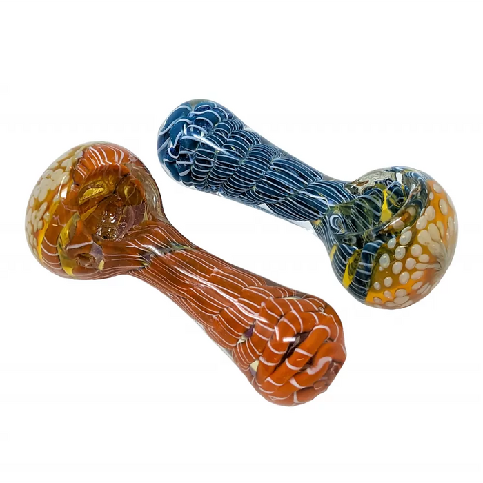 3" Latachino Art Gold Fumed Dot Head Glass Hand Pipe