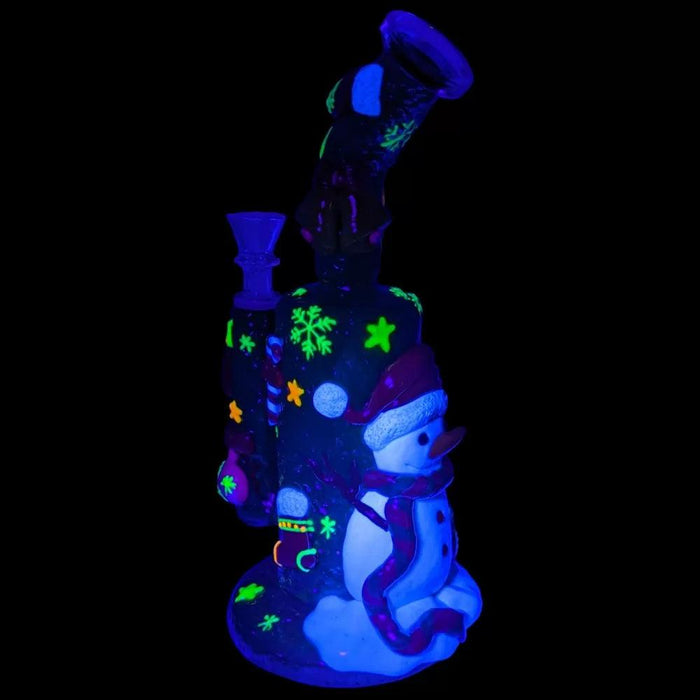 10" Glow-in-the-Dark Christmas Water Pipe – Festive Holiday Design