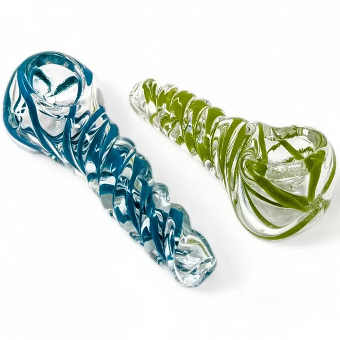 3" Twist and Blaze The Spiral Art Hand Pipe - 2ct