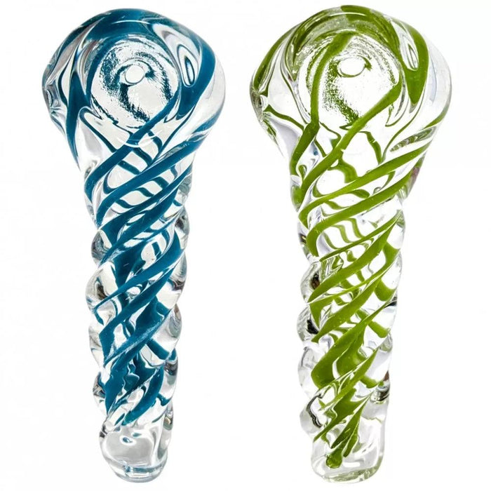 3" Twist and Blaze The Spiral Art Hand Pipe - 2ct