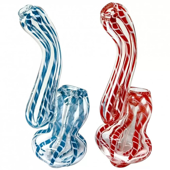 4.5" Clear Beauty with Rope Art Bubbler Hand Pipe