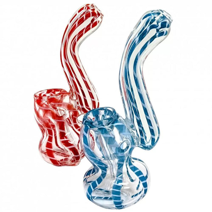 4.5" Clear Beauty with Rope Art Bubbler Hand Pipe