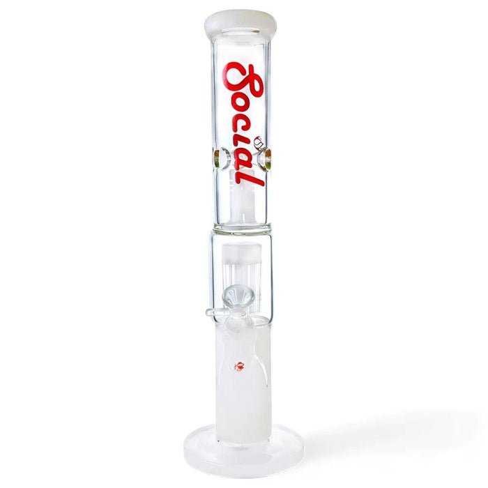 Social Glass - 15" Tree Perc Cylindrical Water Pipe | Inhale Nature's Essence