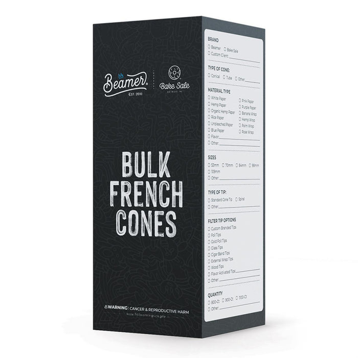 Beamer x Bake Sale French White Ultra Thin 98mm Paper Cones