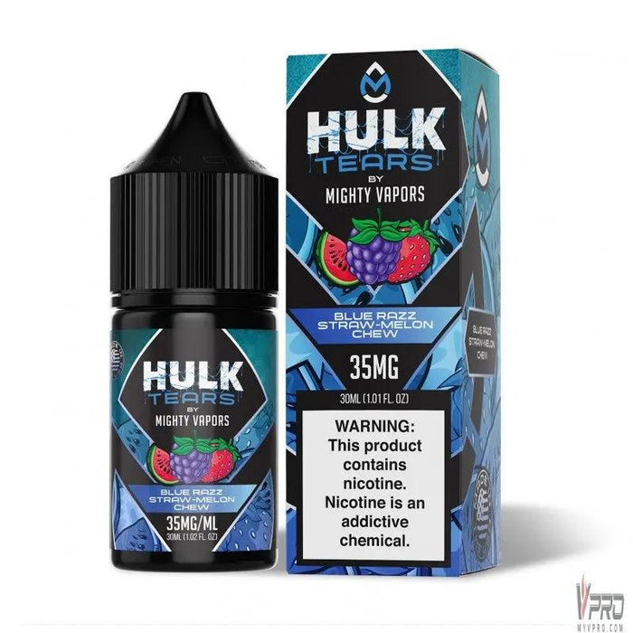 Blue Razz Straw Melon Chew - Hulk Tears Salt 30mL Mighty Vapors