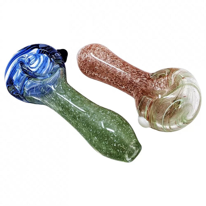 3.5" Frit Twisted Line Head Hand Pipe