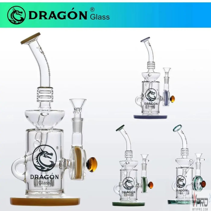 Dragon Glass Thick Base Mini Flower Design Water Pipe - MyVpro
