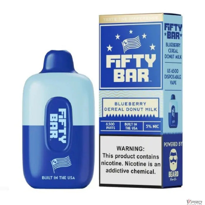 Fifty Bar by Beard Vape Co 6500 Puffs 5% Nicotine Rechargeable Disposable Fifty Bar