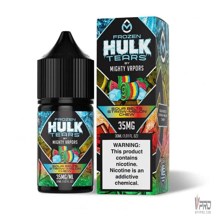 Frozen Sour Belts Straw Melon Chew - Hulk Tears Salt 30mL Mighty Vapors